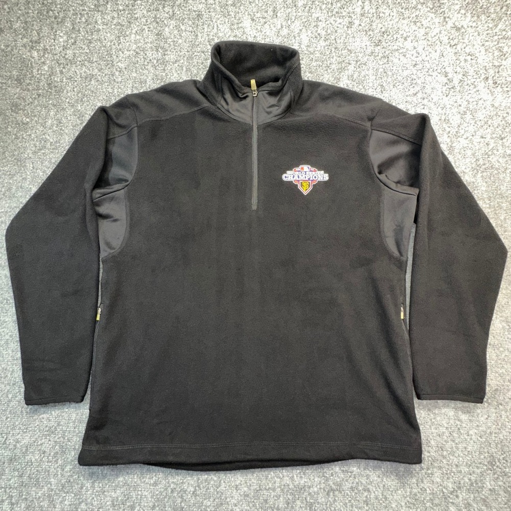 Antigua SF Giants 2012 World Series Champions Fleece Mens Medium Black‎ Pullover